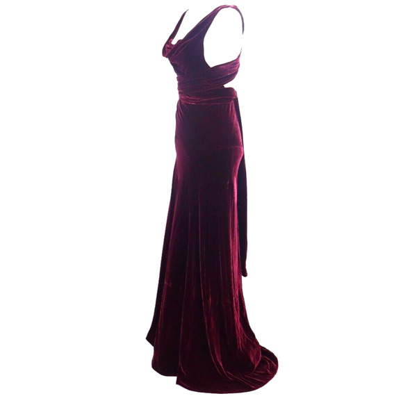 Ralph Lauren Double RRL Runway Burgandy Velvet Long Gown Dress US 2 - Picture 10 of 16